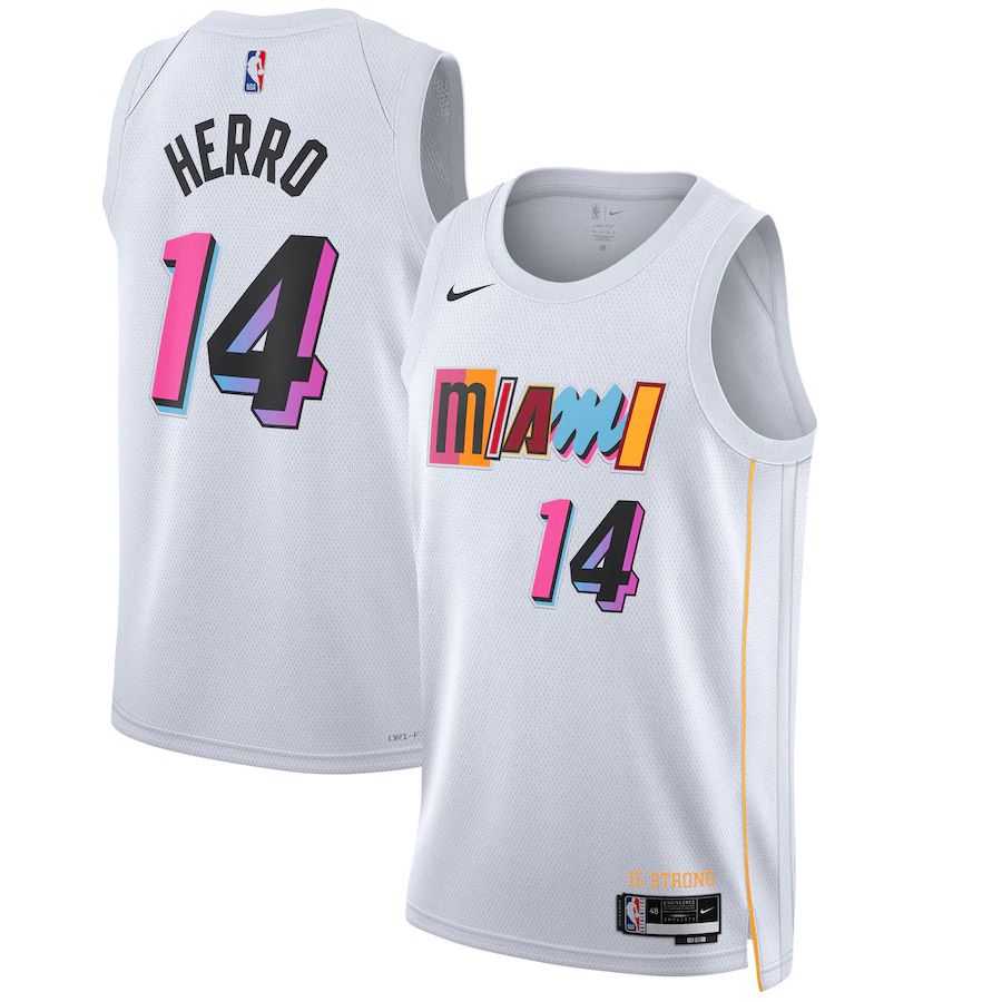 Men Miami Heat #14 Tyler Herro Nike White City Edition 2022-23 Swingman NBA Jersey->youth nba jersey->Youth Jersey